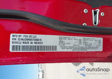 2025 Jeep Compass Latitude 4X4 from USA, damaged, VIN 3C4NJDBN8ST586519